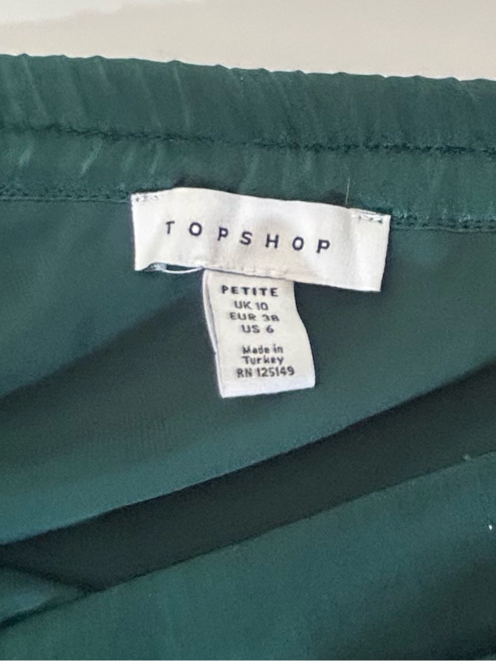Emerald Green Satin Midi Skirt - Picture 6 of 8